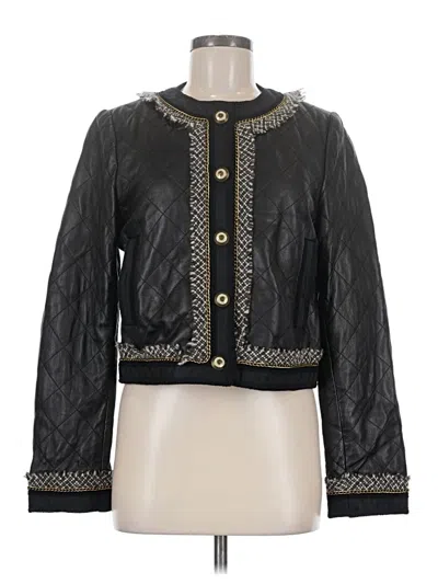Pre-owned Bcbgmaxazria Leather Jacket In Black