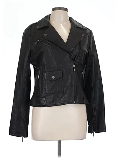 Pre-owned Bcbgmaxazria Leather Jacket In Black