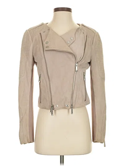 Pre-owned Bcbgmaxazria Leather Jacket In Brown