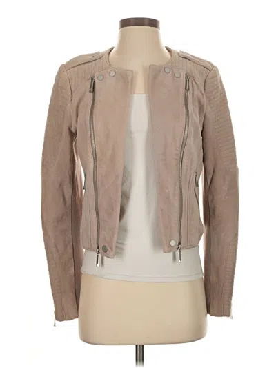 Pre-owned Bcbgmaxazria Leather Jacket In Tan