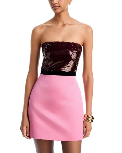 Bcbgmaxazria Leonie Sequined Bodice Mini Dress In Black