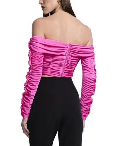 Bcbgmaxazria Lettuce Ruffle Off Shoulder Top In 9243-electric Orchid