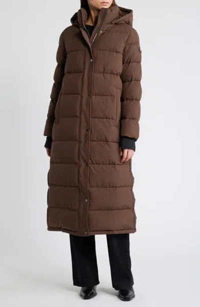 Bcbgmaxazria Long Puffer Coat In Brown