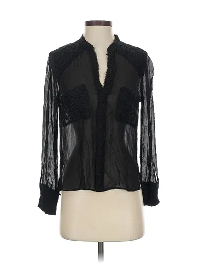 Pre-owned Bcbgmaxazria Long Sleeve Blouse In Black