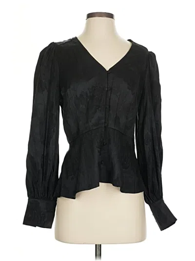 Pre-owned Bcbgmaxazria Long Sleeve Blouse In Black