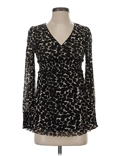 Pre-owned Bcbgmaxazria Long Sleeve Blouse In Black