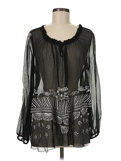 Pre-owned Bcbgmaxazria Long Sleeve Blouse In Black