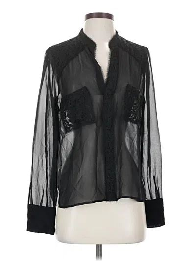 Pre-owned Bcbgmaxazria Long Sleeve Blouse In Black