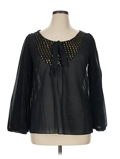Pre-owned Bcbgmaxazria Long Sleeve Blouse In Black