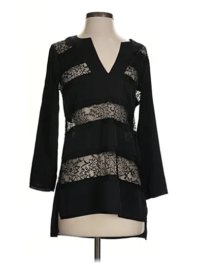 Pre-owned Bcbgmaxazria Long Sleeve Blouse In Black