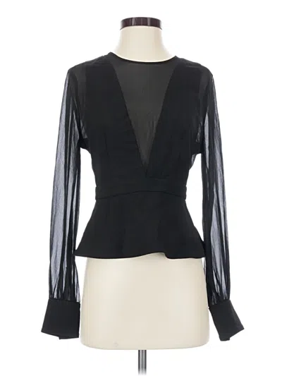 Pre-owned Bcbgmaxazria Long Sleeve Blouse In Black
