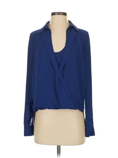 Pre-owned Bcbgmaxazria Long Sleeve Blouse In Blue
