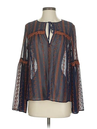 Pre-owned Bcbgmaxazria Long Sleeve Blouse In Blue