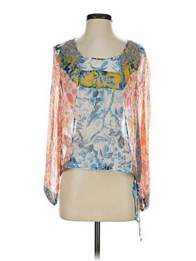 Pre-owned Bcbgmaxazria Long Sleeve Blouse In Blue