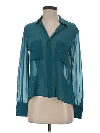 Pre-owned Bcbgmaxazria Long Sleeve Blouse In Blue
