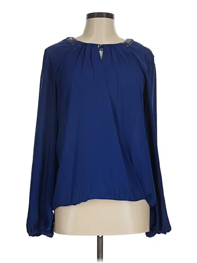 Pre-owned Bcbgmaxazria Long Sleeve Blouse In Blue