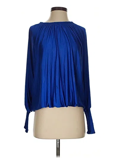 Pre-owned Bcbgmaxazria Long Sleeve Blouse In Blue