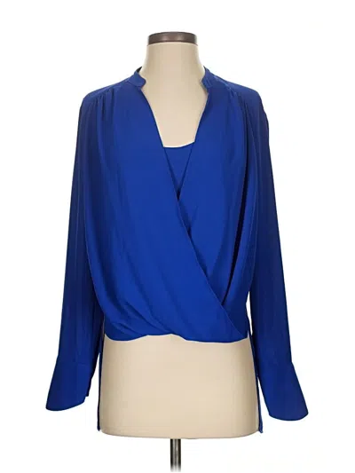 Pre-owned Bcbgmaxazria Long Sleeve Blouse In Blue