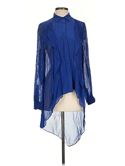 Pre-owned Bcbgmaxazria Long Sleeve Blouse In Blue