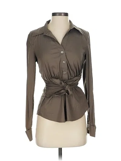 Pre-owned Bcbgmaxazria Long Sleeve Blouse In Brown