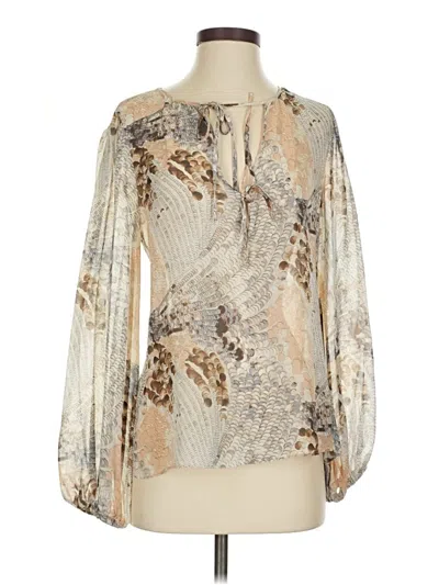 Pre-owned Bcbgmaxazria Long Sleeve Blouse In Brown