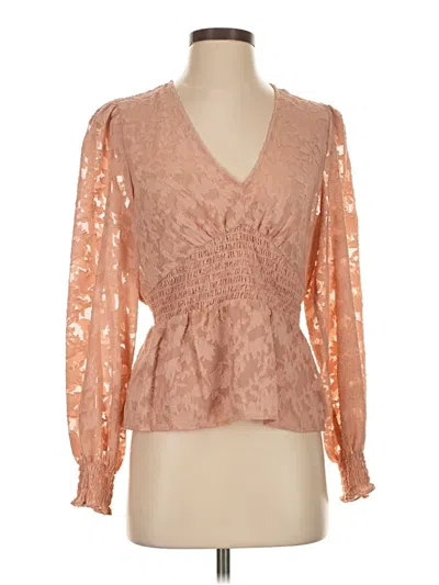 Pre-owned Bcbgmaxazria Long Sleeve Blouse In Brown