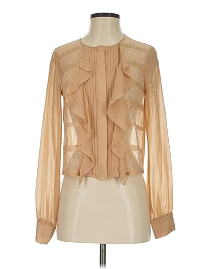 Pre-owned Bcbgmaxazria Long Sleeve Blouse In Brown
