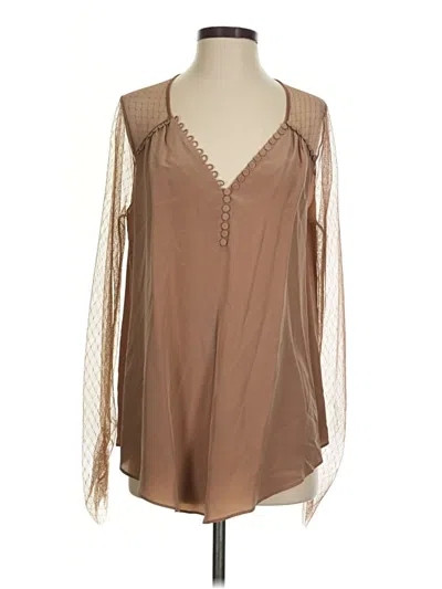 Pre-owned Bcbgmaxazria Long Sleeve Blouse In Brown