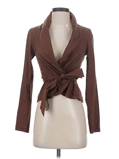 Pre-owned Bcbgmaxazria Long Sleeve Blouse In Brown