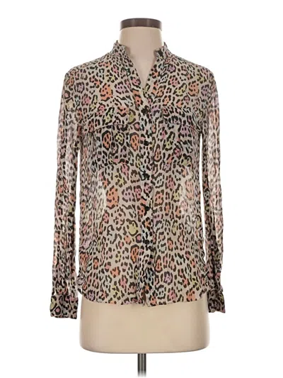 Pre-owned Bcbgmaxazria Long Sleeve Blouse In Brown