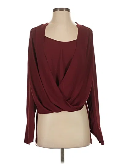 Pre-owned Bcbgmaxazria Long Sleeve Blouse In Burgundy
