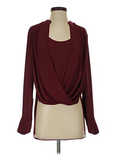 Pre-owned Bcbgmaxazria Long Sleeve Blouse In Burgundy