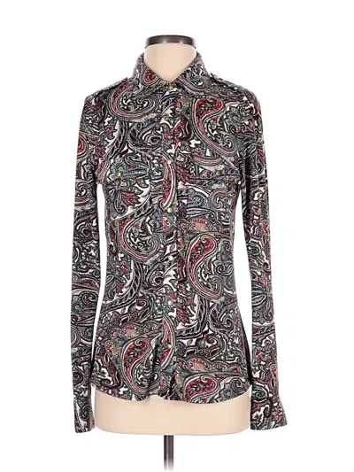 Pre-owned Bcbgmaxazria Long Sleeve Blouse In Burgundy