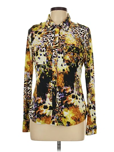 Pre-owned Bcbgmaxazria Long Sleeve Blouse In Gold