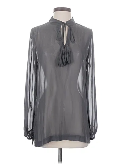 Pre-owned Bcbgmaxazria Long Sleeve Blouse In Gray