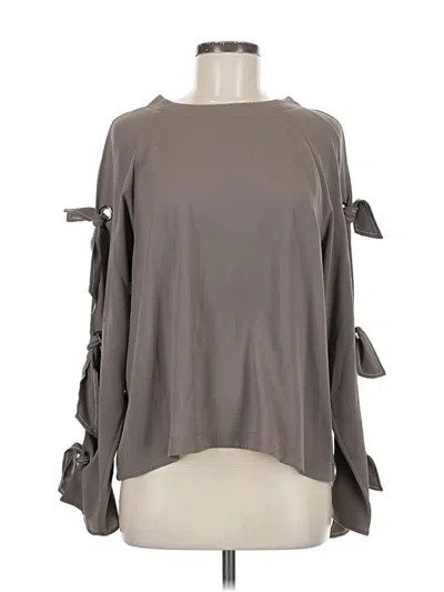 Pre-owned Bcbgmaxazria Long Sleeve Blouse In Gray