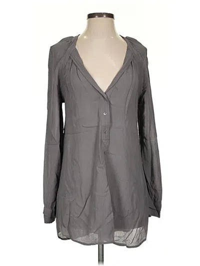 Pre-owned Bcbgmaxazria Long Sleeve Blouse In Gray