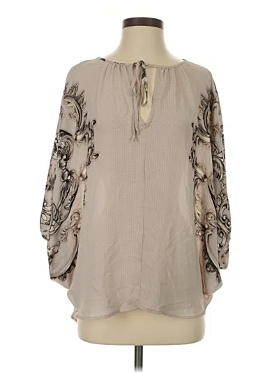 Pre-owned Bcbgmaxazria Long Sleeve Blouse In Gray