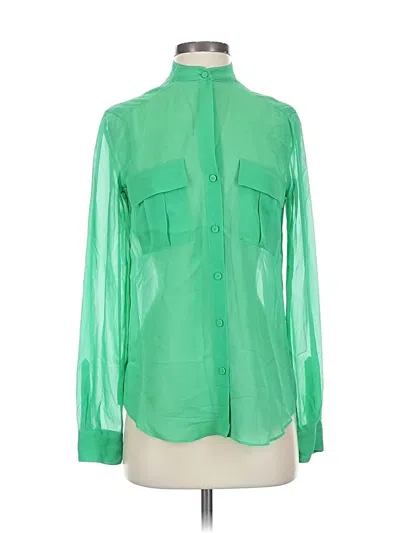 Pre-owned Bcbgmaxazria Long Sleeve Blouse In Green