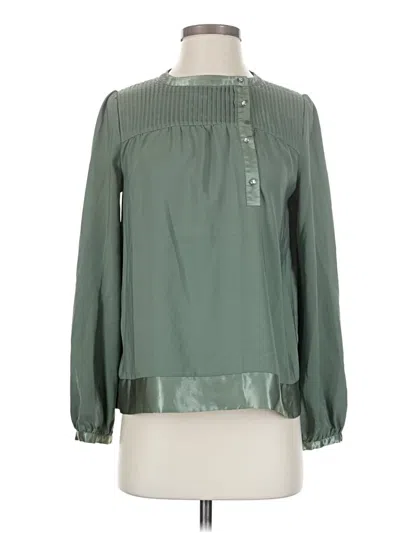 Pre-owned Bcbgmaxazria Long Sleeve Blouse In Green