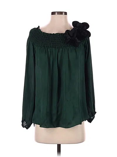 Pre-owned Bcbgmaxazria Long Sleeve Blouse In Green