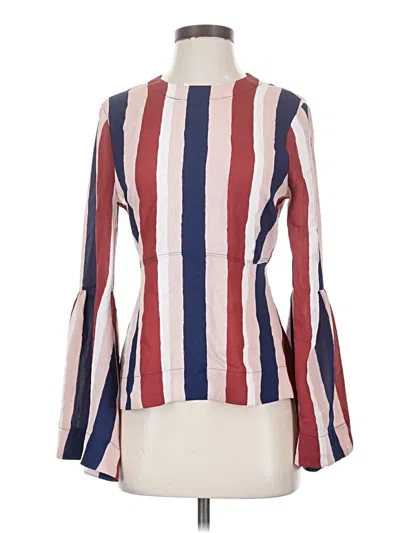 Pre-owned Bcbgmaxazria Long Sleeve Blouse In Ivory