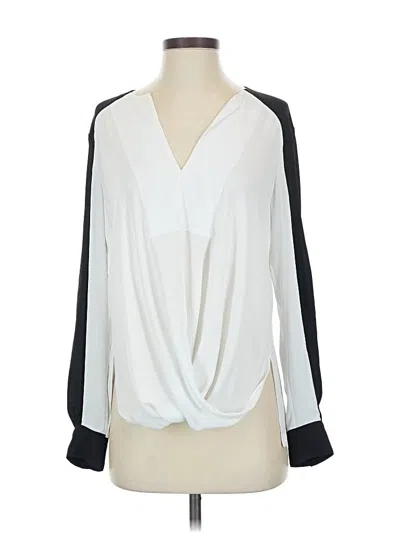 Pre-owned Bcbgmaxazria Long Sleeve Blouse In Ivory