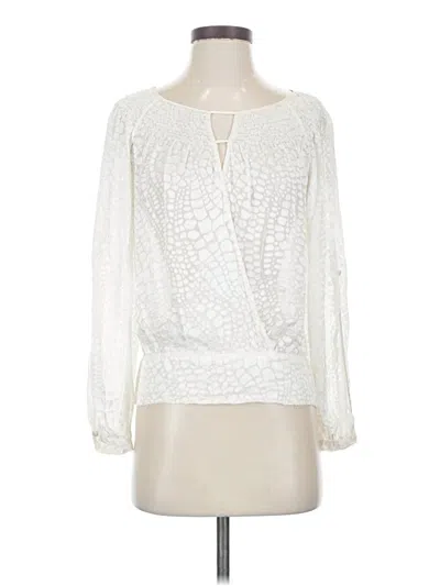 Pre-owned Bcbgmaxazria Long Sleeve Blouse In Ivory