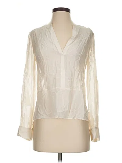 Pre-owned Bcbgmaxazria Long Sleeve Blouse In Ivory