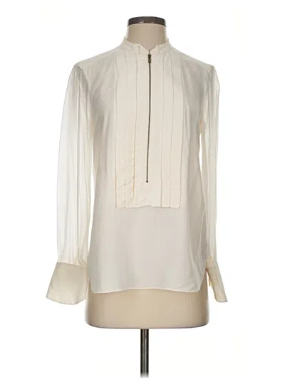 Pre-owned Bcbgmaxazria Long Sleeve Blouse In Ivory