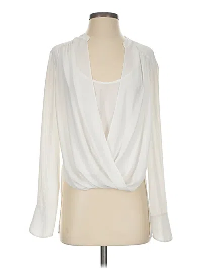 Pre-owned Bcbgmaxazria Long Sleeve Blouse In Ivory