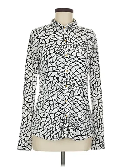 Pre-owned Bcbgmaxazria Long Sleeve Blouse In Ivory