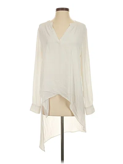 Pre-owned Bcbgmaxazria Long Sleeve Blouse In Ivory