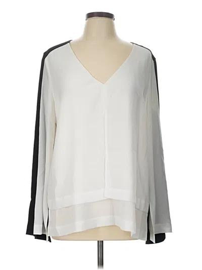 Pre-owned Bcbgmaxazria Long Sleeve Blouse In Ivory